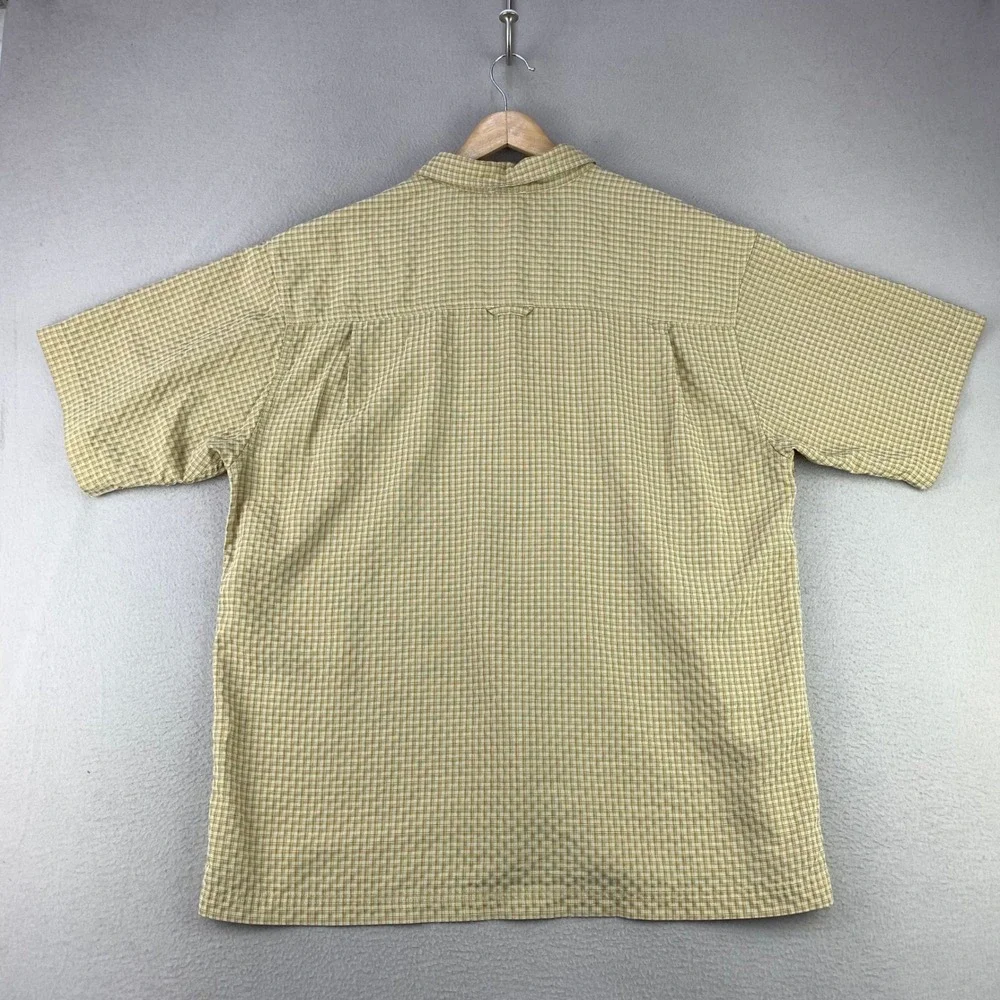 The North Face ANL6 Button Up Shirt Mens XL Yellow Plaid Outdoor Hiking